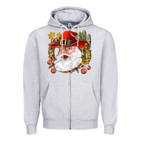 Heather Grey Cowboy Santa Zipper Hoodie - BundleAndBundleShop
