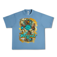 Pebble Blue western cross blessed lily butterfly Urban Heavy Tee - BarkalooDesign