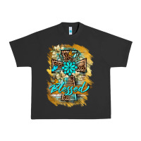 Pigment Black western cross blessed lily butterfly Urban Heavy Tee - BarkalooDesign
