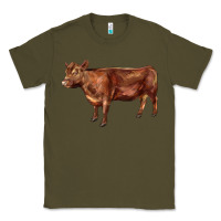 Army Green red angus cow Classic Tee - LillyAllenDesigns