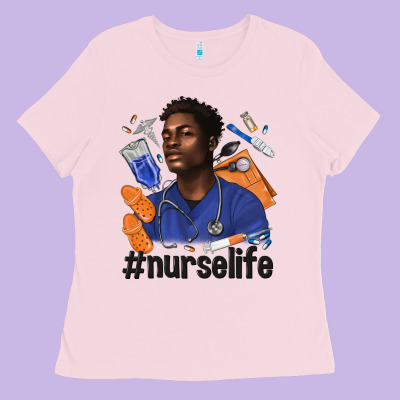 Afro Man Nurse Life Ladies Tee Designed By Texasbilliewilder
