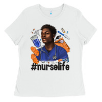 White afro man nurse life Ladies Tee - texasbilliewilder