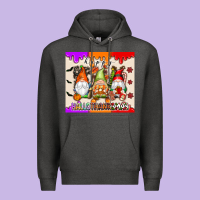 Happy Hallothanksmas Gnomes Premium Hoodie Designed By Texasbilliewilder