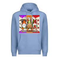 Colony Blue Happy Hallothanksmas gnomes Premium Hoodie - texasbilliewilder