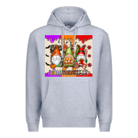 Heather Grey Happy Hallothanksmas gnomes Premium Hoodie - texasbilliewilder
