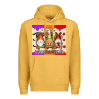 Mustard Happy Hallothanksmas gnomes Premium Hoodie - texasbilliewilder