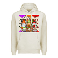 Oatmeal Heather Happy Hallothanksmas gnomes Premium Hoodie - texasbilliewilder