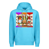 Ocean Blue Happy Hallothanksmas gnomes Premium Hoodie - texasbilliewilder