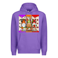 Purple Happy Hallothanksmas gnomes Premium Hoodie - texasbilliewilder