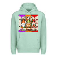 Seafoam Happy Hallothanksmas gnomes Premium Hoodie - texasbilliewilder