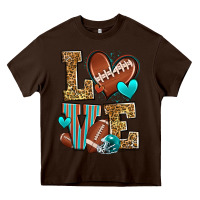 Chocolate Brown love american football Heavy Core Tee - Zillion Design Studio
