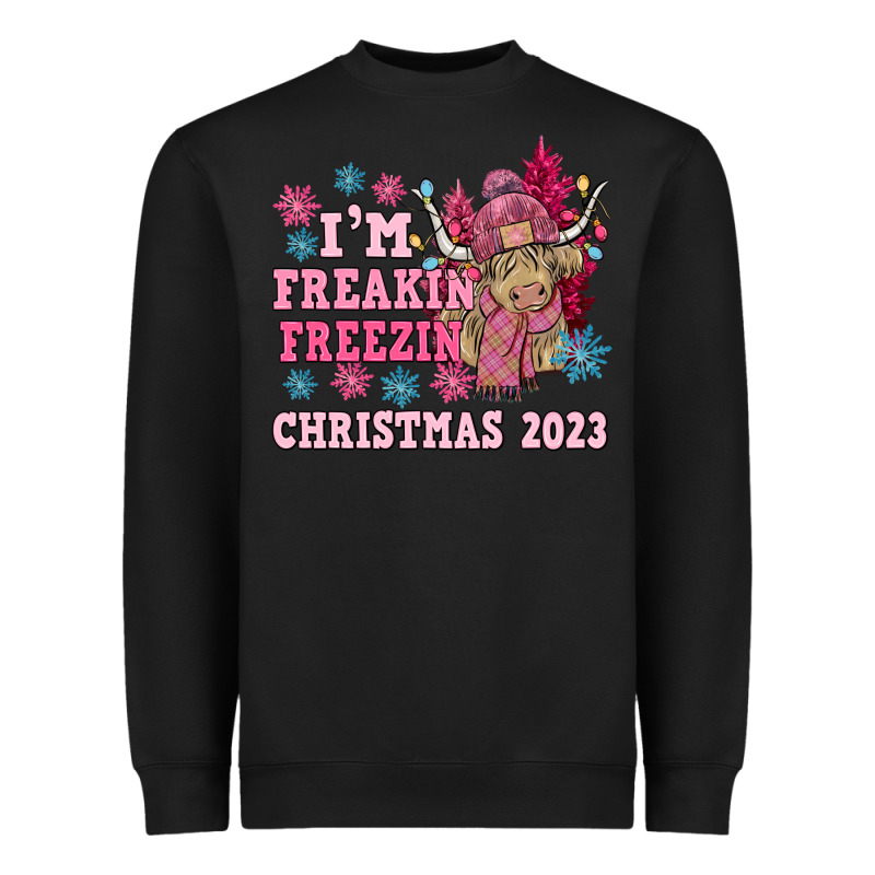 I'm Freakin Freezin Christmas 2023 Heavyweight Sweatshirt by NancyCooperArtShop | Teevron