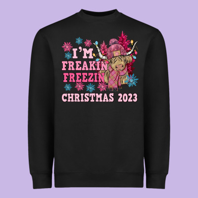 I'm Freakin Freezin Christmas 2023 Heavyweight Sweatshirt Designed By Nancycooperartshop