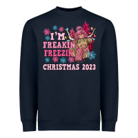 Navy i'm freakin freezin christmas 2023 Heavyweight Sweatshirt - NancyCooperArtShop