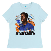 Baby Blue afro man nurse life Ladies Tee - texasbilliewilder