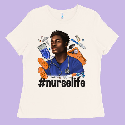 Afro Man Nurse Life Ladies Tee Designed By Texasbilliewilder