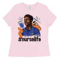 Bubblegum Pink afro man nurse life Ladies Tee - texasbilliewilder