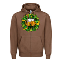 Chestnut St. Patricks Sunflower With Beer Zipper Hoodie - BundleAndBundleShop