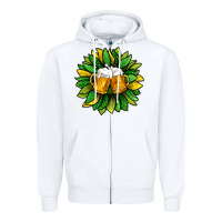 St. Patricks Sunflower With Beer Zipper Hoodie | Teevron