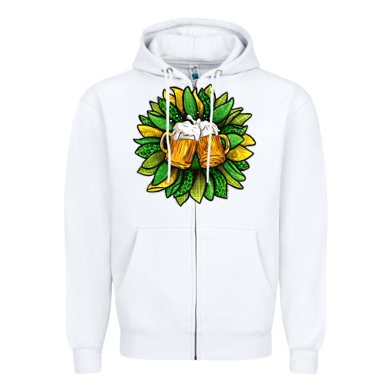 St. Patricks Sunflower With Beer Zipper Hoodie by BundleAndBundleShop | Teevron