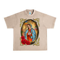 French Oak our lady of guadalupe frame Urban Heavy Tee - BarkalooDesign