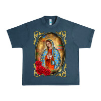 Midnight Navy our lady of guadalupe frame Urban Heavy Tee - BarkalooDesign