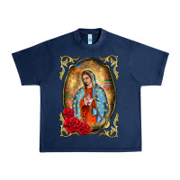 Navy our lady of guadalupe frame Urban Heavy Tee - BarkalooDesign