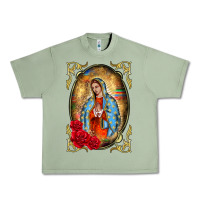 Oil Green our lady of guadalupe frame Urban Heavy Tee - BarkalooDesign
