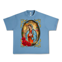 Pebble Blue our lady of guadalupe frame Urban Heavy Tee - BarkalooDesign