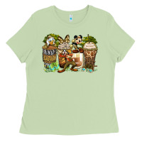 Matcha safari cartoon characters coffee cups Ladies Tee - Zillion Design Studio