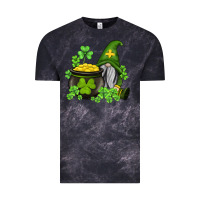 Cloud Black st patricks gnome and pot of gold Vintage Tee - AdoDesignShop