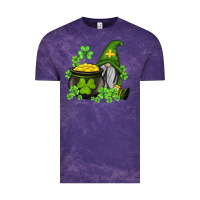 Cloud Purple st patricks gnome and pot of gold Vintage Tee - AdoDesignShop