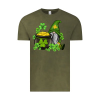 Vintage Olive st patricks gnome and pot of gold Vintage Tee - AdoDesignShop