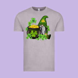 St Patricks Gnome And Pot Of Gold Vintage Tee Designed By Adodesignshop