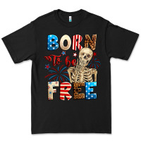 Black Born to be free with skeleton 4th of july Premium Tee - Neo Western