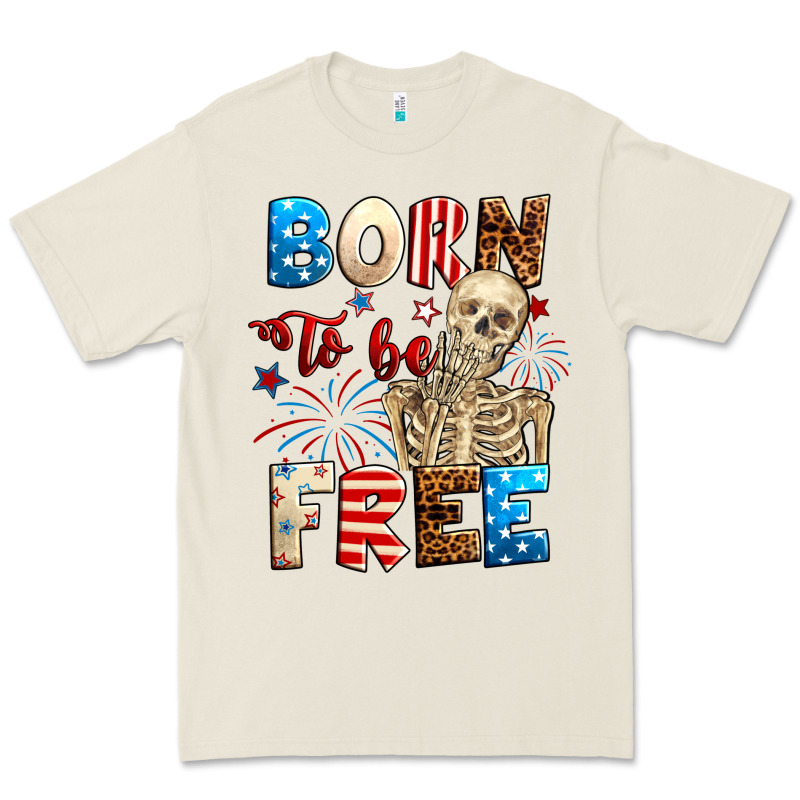 Born To Be Free With Skeleton 4th Of July Premium Tee by Neo Western | Teevron