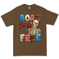 Cacao Born to be free with skeleton 4th of july Premium Tee - Neo Western