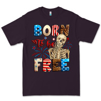 Plum Born to be free with skeleton 4th of july Premium Tee - Neo Western