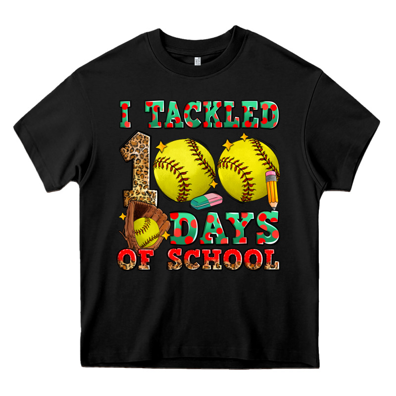 I Tackled 100 Days Of School Softball Heavy Core Tee by Zillion Design Studio | Teevron
