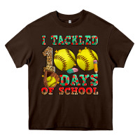 Chocolate Brown i tackled 100 days of school softball Heavy Core Tee - Zillion Design Studio