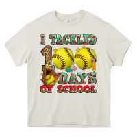 Cream i tackled 100 days of school softball Heavy Core Tee - Zillion Design Studio