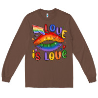 Chestnut love is love lips Long Sleeve Tee - MaliasSmallBusiness