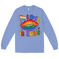 Colony Blue love is love lips Long Sleeve Tee - MaliasSmallBusiness