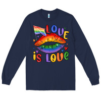 Navy love is love lips Long Sleeve Tee - MaliasSmallBusiness