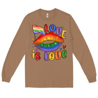 Toasted Coconut love is love lips Long Sleeve Tee - MaliasSmallBusiness