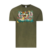 Vintage Olive god is my refugee and strength Vintage Tee - NancyCooperArtShop