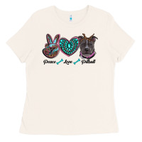 Bone peace love pitbull Ladies Tee - RanaPortraitStore