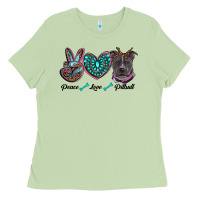 Matcha peace love pitbull Ladies Tee - RanaPortraitStore