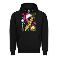 Black Pink Christmas Breast Cancer Ribbon Softball Zipper Hoodie - BundleAndBundleShop