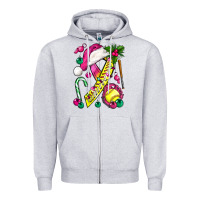 Heather Grey Pink Christmas Breast Cancer Ribbon Softball Zipper Hoodie - BundleAndBundleShop